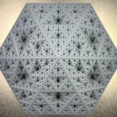 Kim tự tháp Fractal Sierpiński Snowflake | Level 6 (Vase Mode)