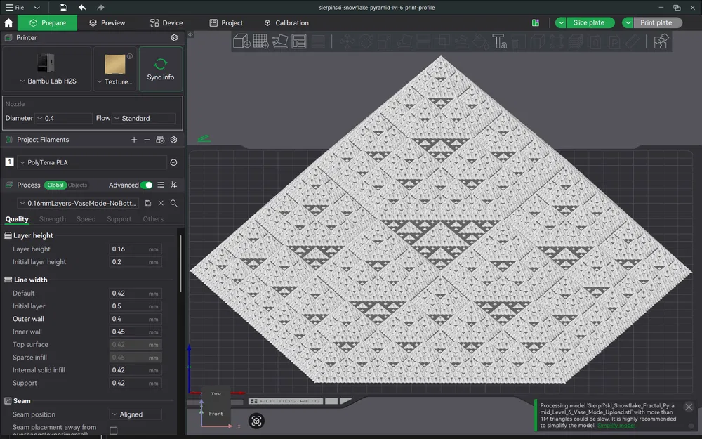 Kim tự tháp Fractal Sierpiński Snowflake | Level 6 (Vase Mode) - Image 14