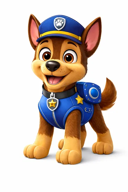 Mô hình 3D Chase - Chú chó cảnh sát dũng cảm từ Paw Patrol - Image 1