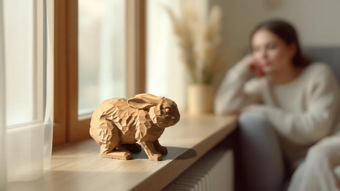 Mô hình thỏ ngồi (Crouching Hare Figurine) - Image 1