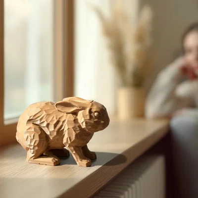 Mô hình thỏ ngồi (Crouching Hare Figurine)