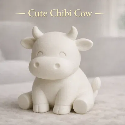 Mô hình chú bò Chibi dễ thương để bàn - File in 3D siêu cute