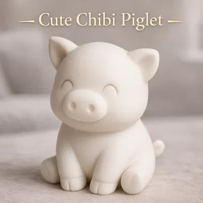 Mô hình chú heo con Chibi (Cute Chibi Piglet) in 3D dễ thương