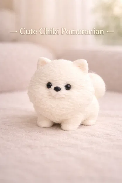 Mô hình chú chó Pomeranian Chibi đáng yêu - File in 3D - Image 1