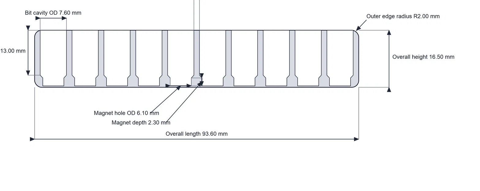 Script Python tạo giá đỡ mũi vít từ tính theo tham số (build123d) - Image 2