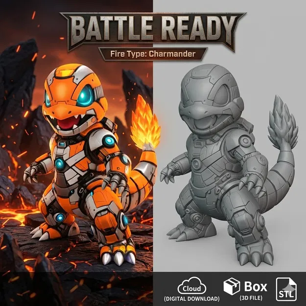 Mô hình Mecha-Charmander - Chiến binh Pokémon - Image 1