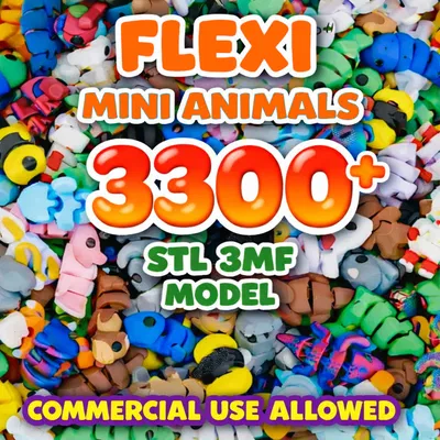 Bộ sưu tập hơn 3300 mẫu mô hình động vật linh hoạt Articulated Flexi 3D