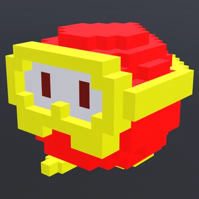 Bộ mô hình nhân vật game cổ điển Dig Dug phong cách Voxel