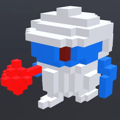 Bộ mô hình nhân vật game cổ điển Dig Dug phong cách Voxel