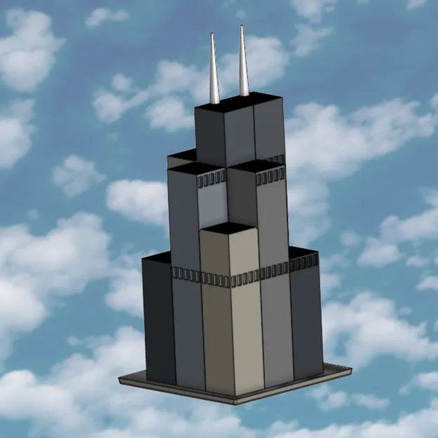 Mô hình 3D tháp Willis Tower (Sears Tower) kiến trúc Chicago độc đáo - Image 1