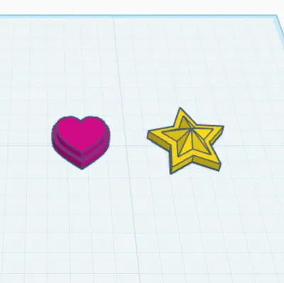 Mô hình hình trái tim và ngôi sao in 3D cho thủ công và giải trí