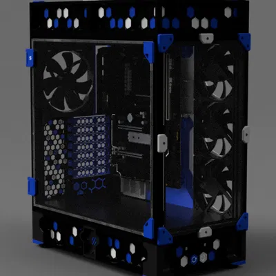 Tấm ốp mặt sau với 3 vị trí gắn quạt 120mm