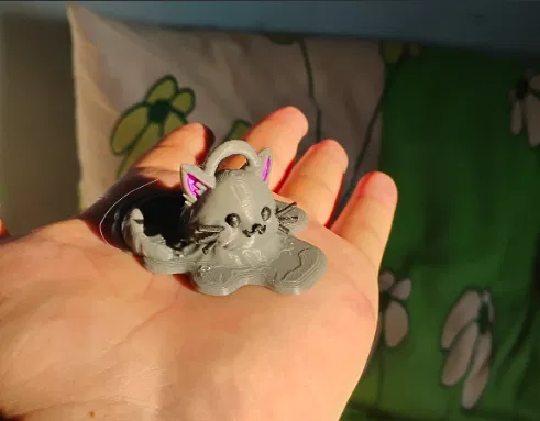 Mô hình mèo tan chảy (Melted Kitty) làm móc khóa cực xinh - Image 1