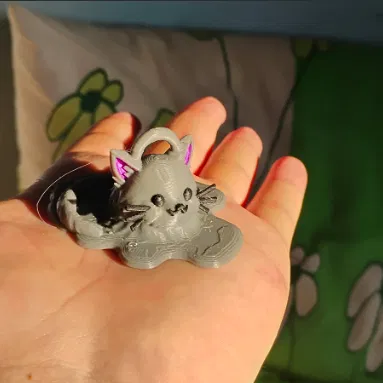 Mô hình mèo tan chảy (Melted Kitty) làm móc khóa cực xinh