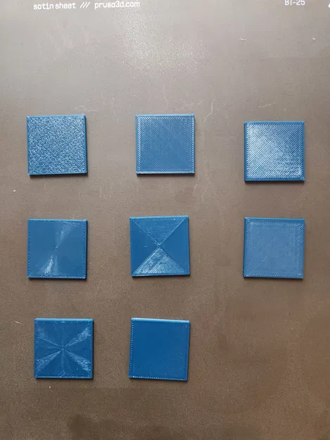 Bộ mẫu thử nghiệm 8 kiểu bề mặt in 3D (Top Fill Patterns) hiệu quả - Image 1