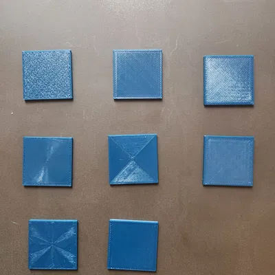 Bộ mẫu thử nghiệm 8 kiểu bề mặt in 3D (Top Fill Patterns) hiệu quả