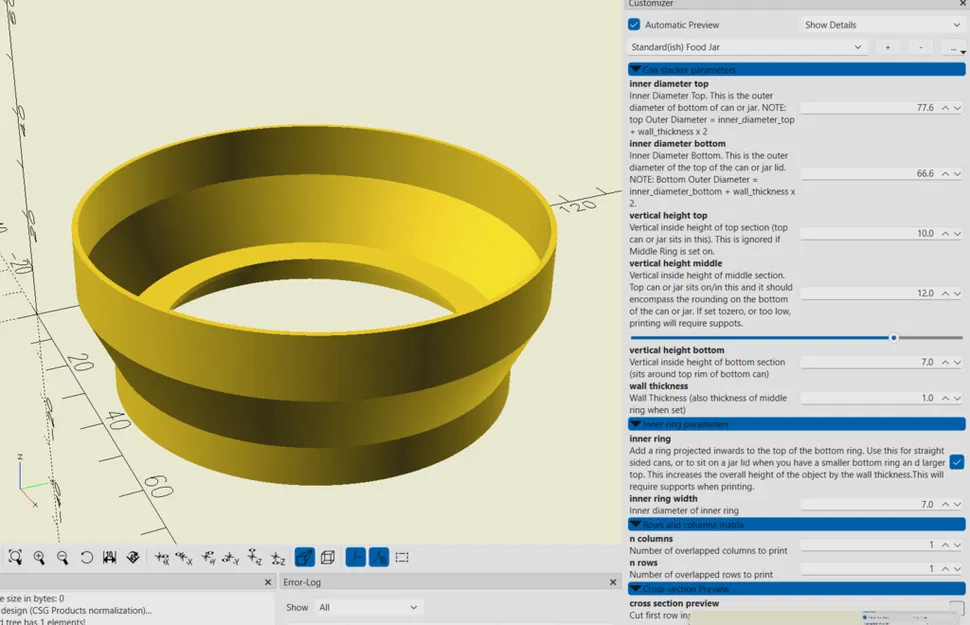 Bộ xếp chồng Lon và Hũ tùy chỉnh (Parametric Customisable Can and Jar Stacker) - Image 12