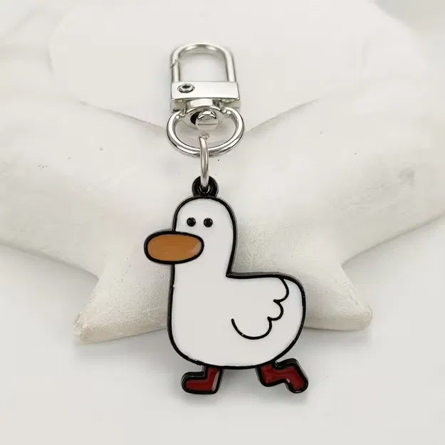 Mẫu móc khóa chú vịt trắng cute in 3D cực dễ thương - Image 1