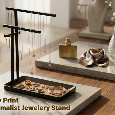 Kệ treo trang sức tối giản – Giá in 3D đựng nhẫn, vòng tay và dây chuyền
