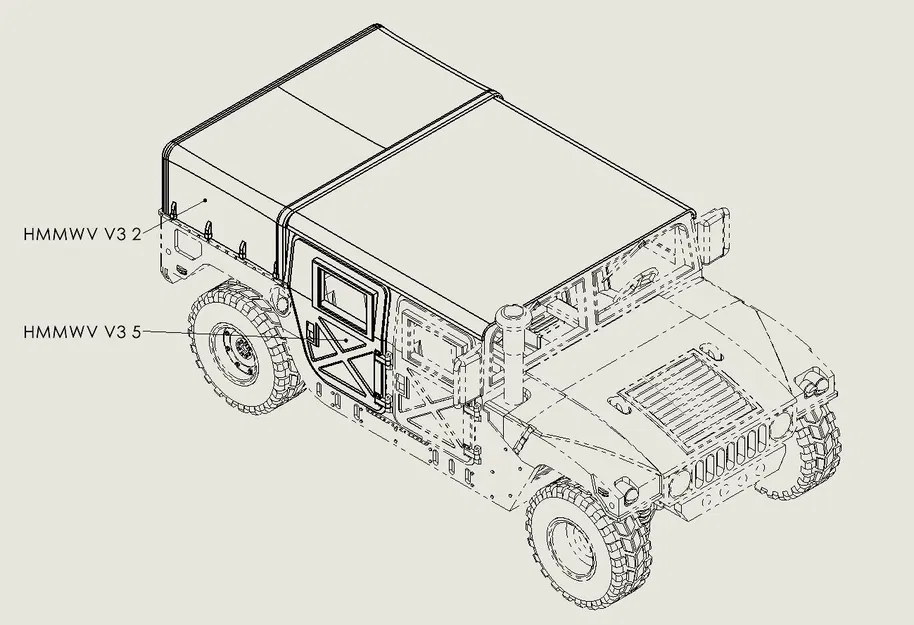 Mô hình HUMVEE M998 phiên bản mui bạt - Image 3