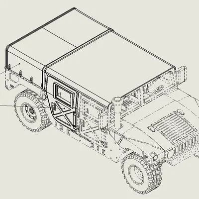 Mô hình HUMVEE M998 phiên bản mui bạt
