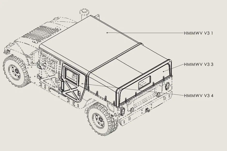 Mô hình HUMVEE M998 phiên bản mui bạt - Image 4