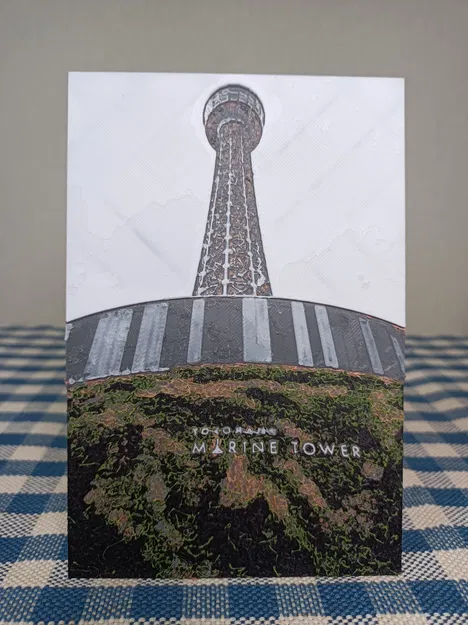 Mô hình tháp biển Yokohama (Yokohama marine tower) in bằng HueForge - Image 1