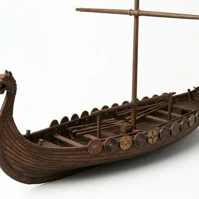 Mô hình tàu chiến Viking Longship 3D đầy đủ chi tiết cho người chơi