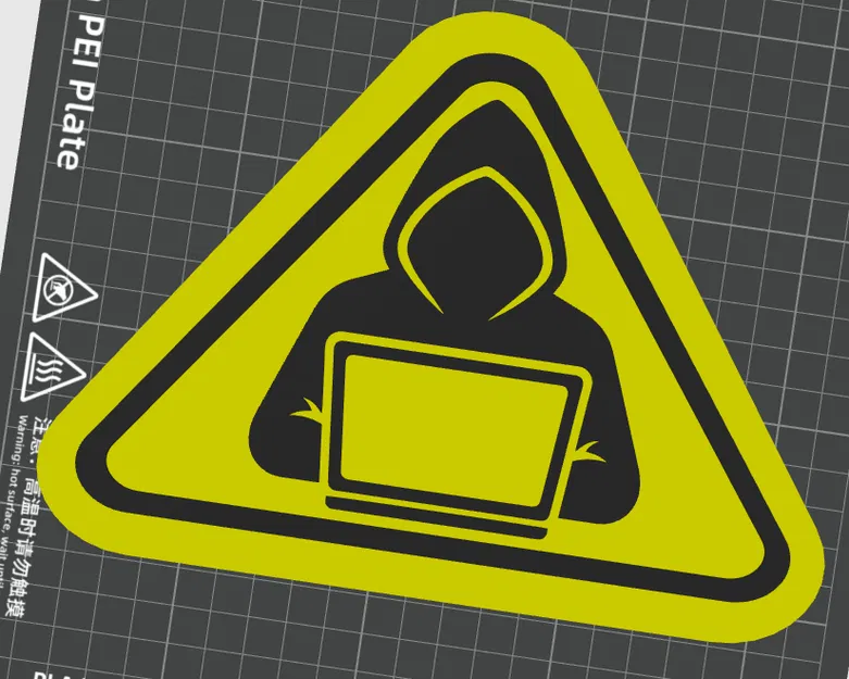 Mẫu in 3D biển cảnh báo Hacker ấn tượng cho văn phòng IT - Image 1