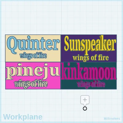 Bộ mô hình in 3D chữ chủ đề Wings of Fire (Quinter, Sunspeaker...)