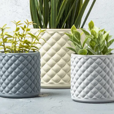 Chậu Cây Họa Tiết Quilted Kim Cương