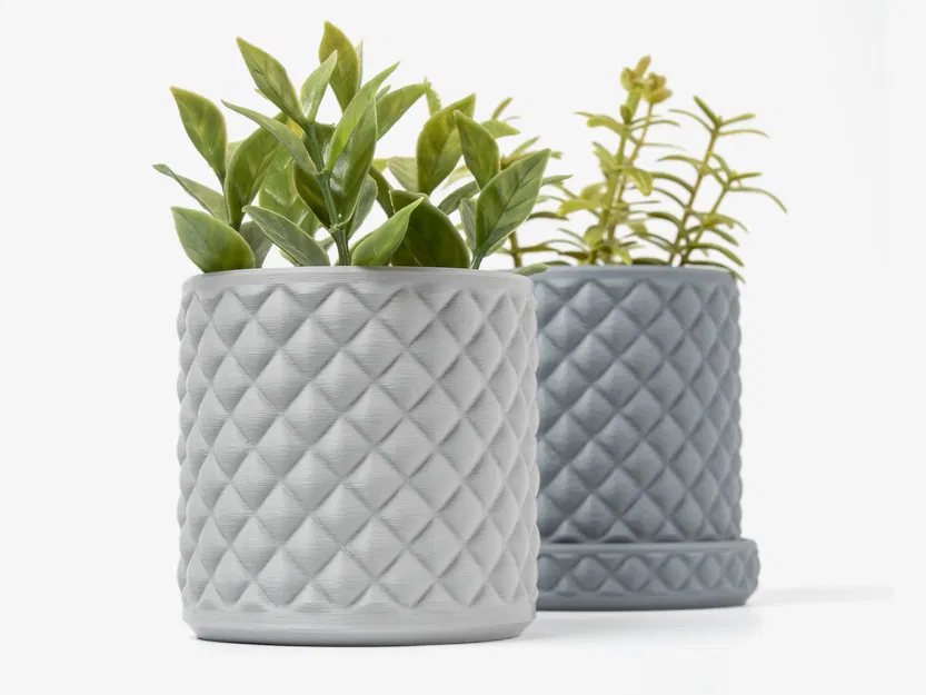 Chậu Cây Họa Tiết Quilted Kim Cương - Image 2