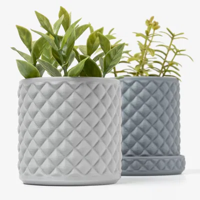 Chậu Cây Họa Tiết Quilted Kim Cương