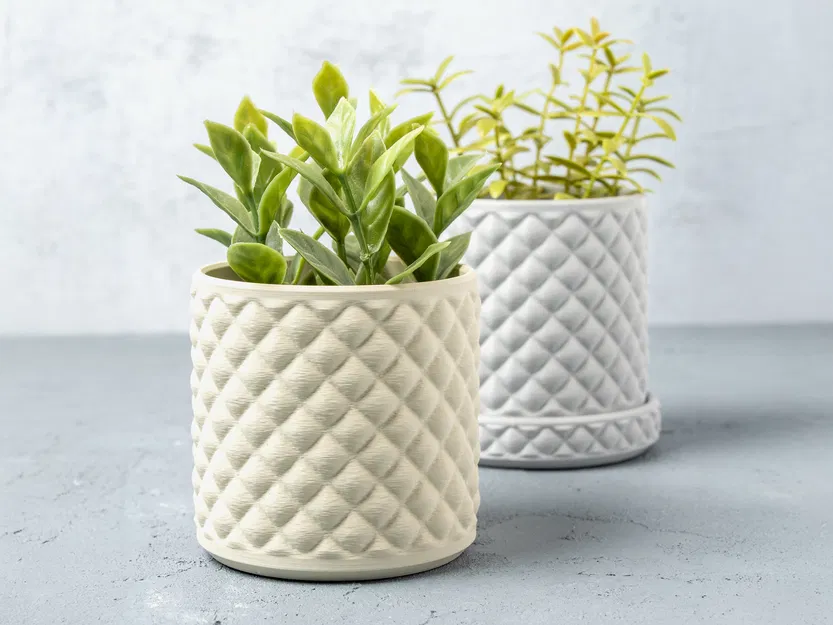 Chậu Cây Họa Tiết Quilted Kim Cương - Image 3