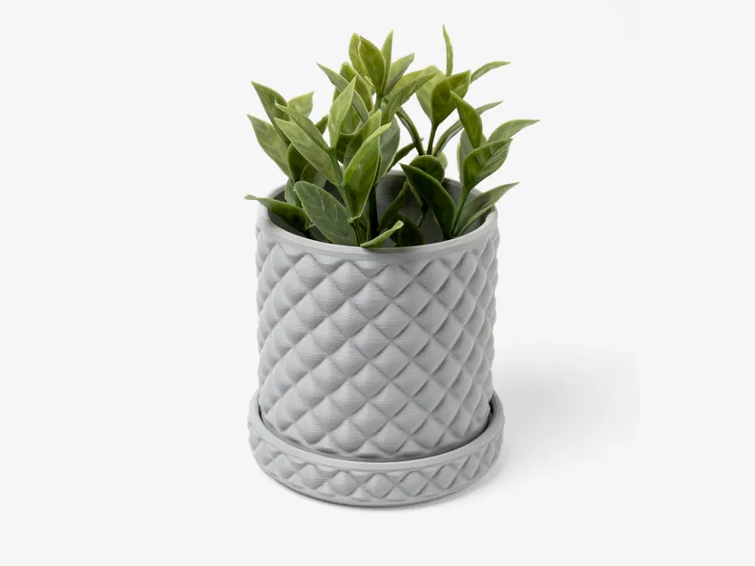 Chậu Cây Họa Tiết Quilted Kim Cương - Image 4