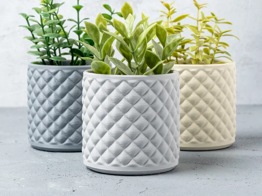 Chậu Cây Họa Tiết Quilted Kim Cương - Image 5