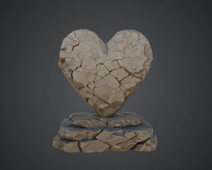 Tượng Trái Tim Đá Nứt – Di Vật Tình Yêu Huyền Bí - Image 1