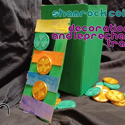 Đồng xu cỏ 3 lá và 4 lá trang trí bẫy Leprechaun và Lễ Thánh Patrick