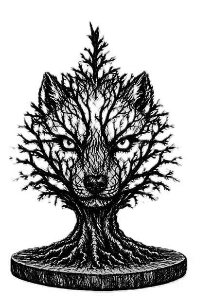 Mô hình Wolf Tree trang trí nghệ thuật in 3D độc đáo - Image 3