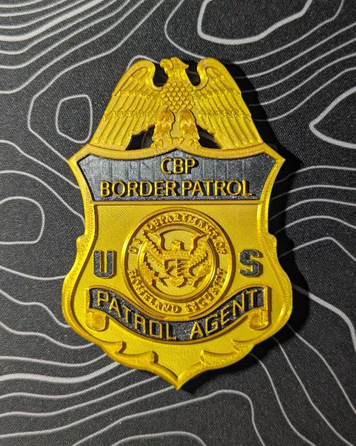 Mô hình in 3D huy hiệu đặc vụ tuần tra biên giới Mỹ Border Patrol - Image 1