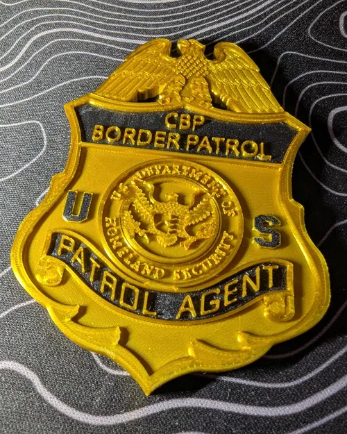 Mô hình in 3D huy hiệu đặc vụ tuần tra biên giới Mỹ Border Patrol - Image 2