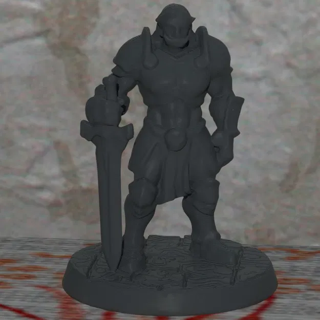 Mô hình Oger chiến binh dùng kiếm - In 3D không cần support - Image 1