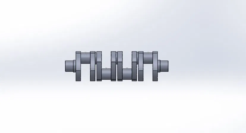 Mô hình 3D trục khuỷu động cơ 4 xi lanh chi tiết - Image 1