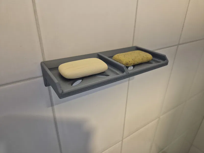 Khay đựng xà phòng 2 ngăn treo tường gọn gàng cho phòng tắm - Image 1