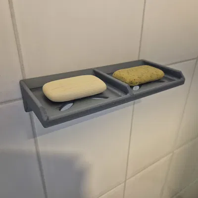 Khay đựng xà phòng 2 ngăn treo tường gọn gàng cho phòng tắm
