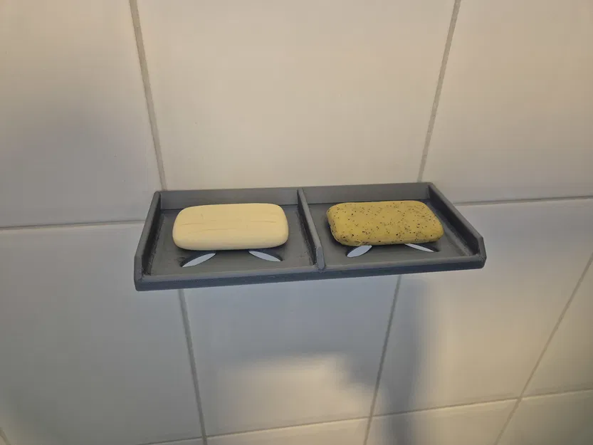 Khay đựng xà phòng 2 ngăn treo tường gọn gàng cho phòng tắm - Image 4