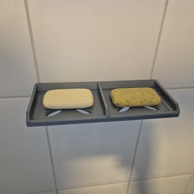 Khay đựng xà phòng 2 ngăn treo tường gọn gàng cho phòng tắm