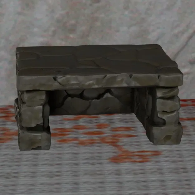 Mô hình bàn ghế đá 32mm cho sa bàn TTRPG và mô hình tiểu cảnh - Image 1