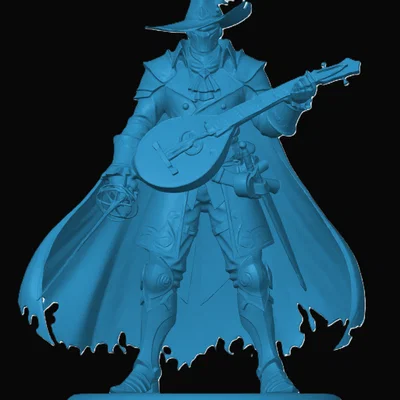 Mô hình Warforged Bard cho game RPG