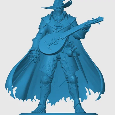 Mô hình Warforged Bard cho game RPG